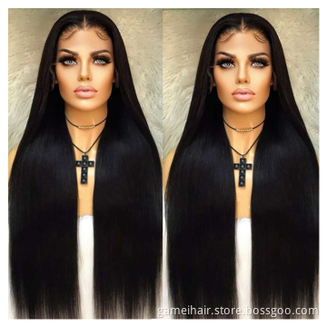 GMwigs 180% Density Human Lace Front Wigs 12A Grade Silky Straight Pre Plucked 13x4 4x4 Transparent Frontal Raw Indian Hair Wig